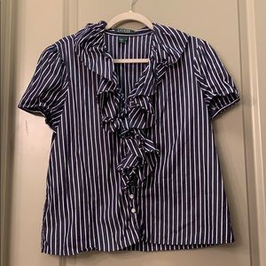 Ralph Lauren ruffle front blouse